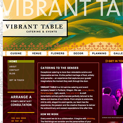 Website for Vibrant Table